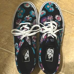 Floral Vans, worn once